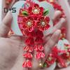 Fan Style Hairpin with Flowers Bells Faux Pearls Decor Japanese Kimono Ancient Style Hair Clip Hair Accessories