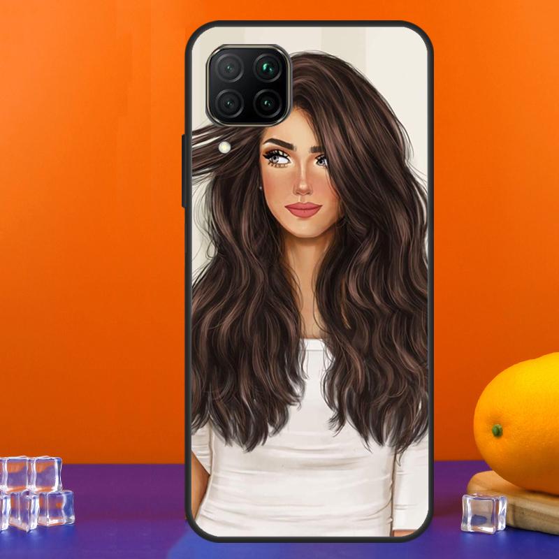 Брюнетка Блондинка Девушка Милая Для Huawei Nova 12s 12i 11i 8i 9 10 SE Y91 Y90 Y60 Y70 Y72 Y61 P20 P40 Lite P30 P60 Pro Чехол