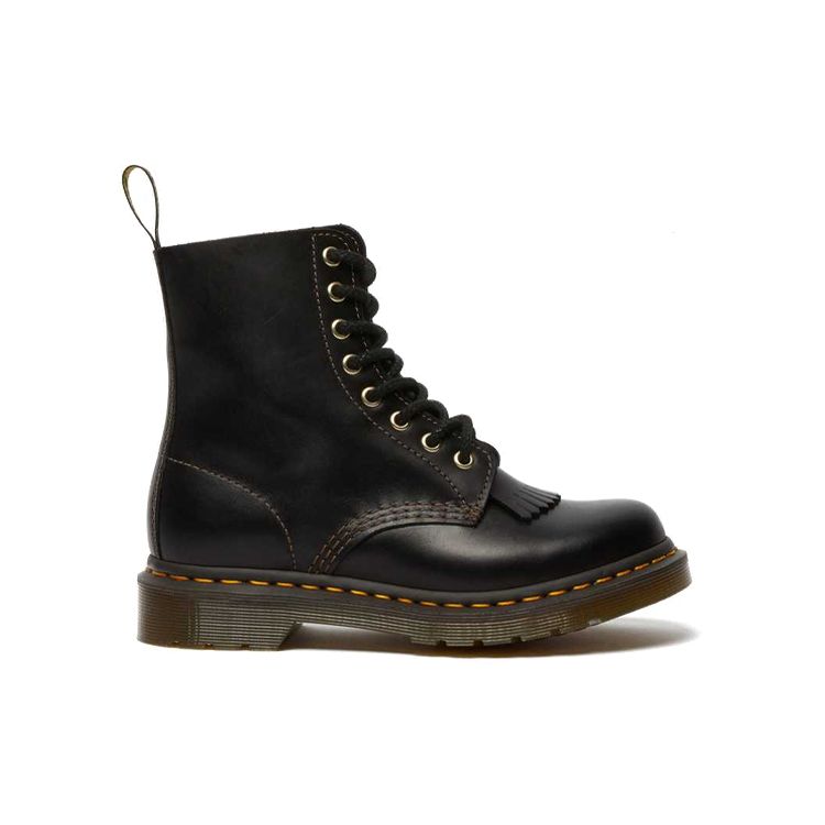 Dr. Martens 1460 Паскаль Абруццо Эластичная лента Плетёная подошва Короткие ботинки Женские ботинки Чёрный 26940001