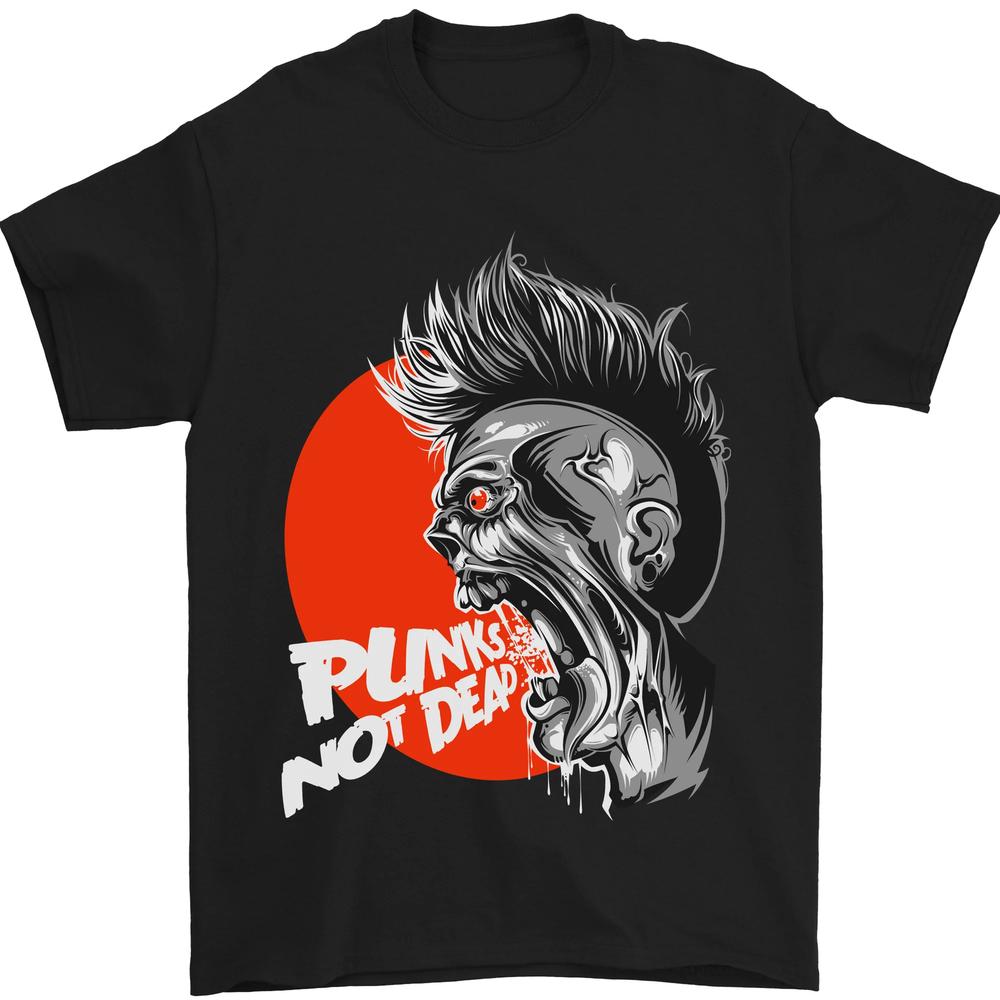 Punks Not Dead Rock Music Skull Unisexs TShirt 100 Cotton