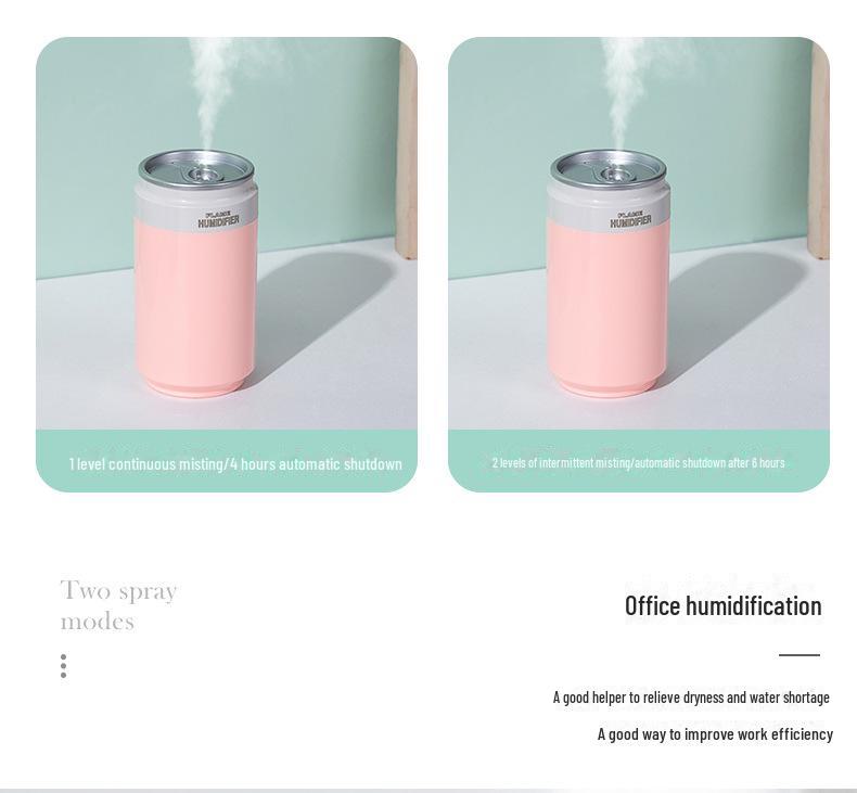 Portable USB Creative Coke Can Humidifier for Home, Office, and Car