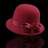 Fashion Fedora Cap Bowler Hat for Women 1920S Flapper Costume Wool Hat Cocktail Party Cap Winter Autumn Warm Headpiece