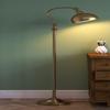 Vintage Curve Brass Antique Finish Retro Floor Lamp Standing Adjustable, Moveable Dome Shade and Neck To Focus Light, Reading Task Lamp Pack of 1