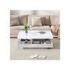 Table basse - MUVOE - Double plateau pivotant - Blanc - Marbré - 70x70cm
