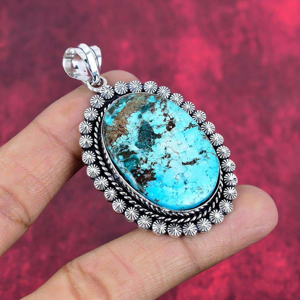 Blue Turquoise Gemstone 925 Solid Sterling Silver Jewelry, Handmade Glorious Silver Jewelry Gift For Women