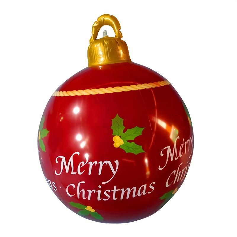 כדור מתנפח גדול לחג המולד לקישוט חוץ 60 ס"מ PVC ענק גדול כדורים גדולים קישוטי עץ חג המולד כדור ללא אור קישוט