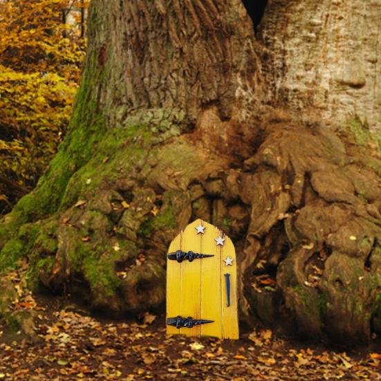 Дверь для сказочного сада Высокая прочность Устойчивость к выцветанию Яркий цвет Экологически чистый Гладкий край Реалистичный вид Деревянная миниатюрная дверь Дом эльфа Креативный