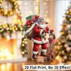 2D Flat‑Custom Name Irregular Acrylic Ornament,Santa Riding Scooter Pattern Xmas Tree Hanging Pendant Holiday Gift