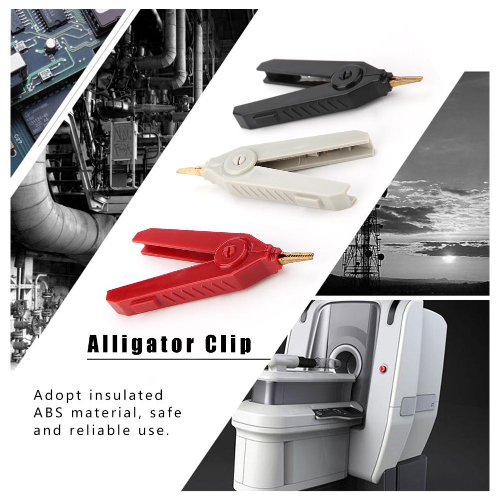 P2004 3Pcs Copper Gold Plated Alligator Clip LCR Kelvin Test Clip 20A