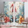 2 шт., 2D печать на плоской ткани, Светофильтрующие шторы, Милый гном, Зимние праздники, Акварель (2) Универсальный полиэстер (без удилища)