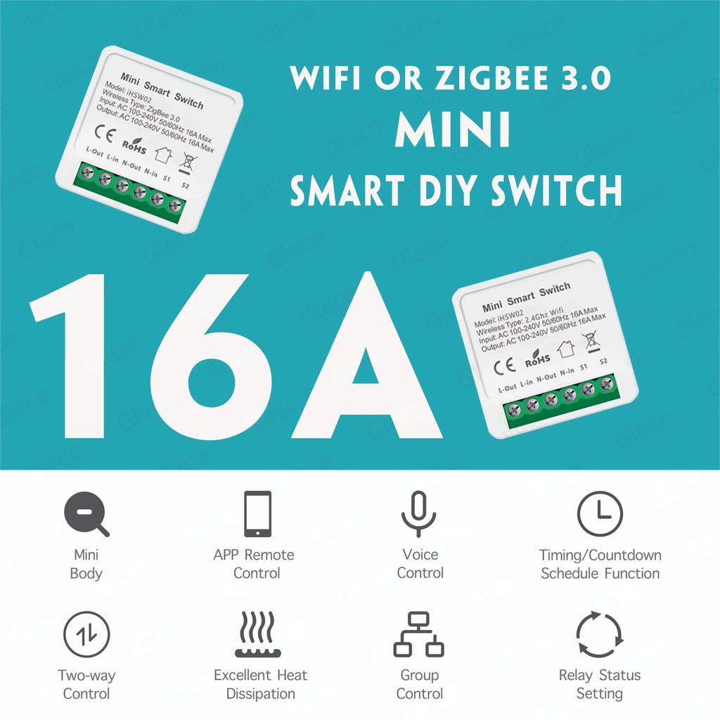 Коммутатор Tuya Smart ZigBee 16A с поддержкой Z2M