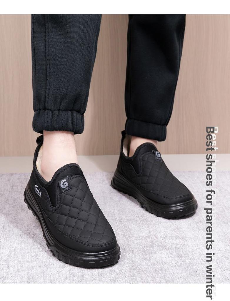 Men's Winter Snow Boots - Warm, Waterproof, Non-slip, Velvet-lined Wool Comfort for Middle-aged & Elderly