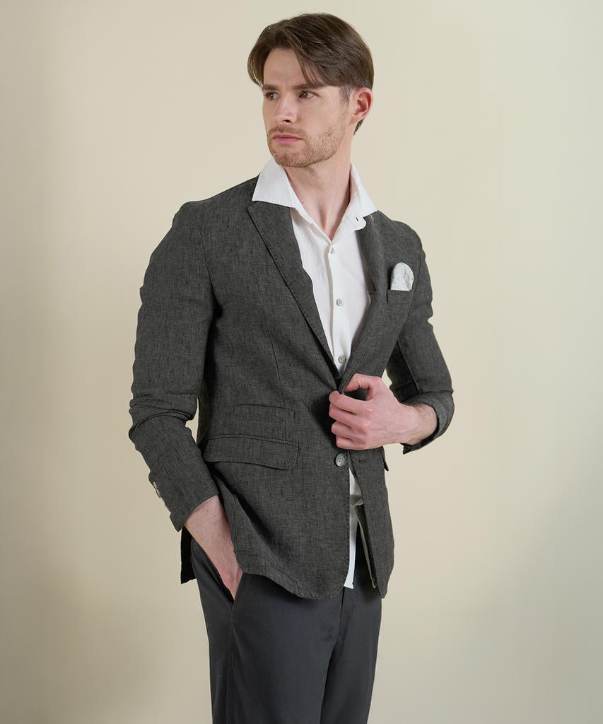 Panicale Charcoal Washed Linen Jacket