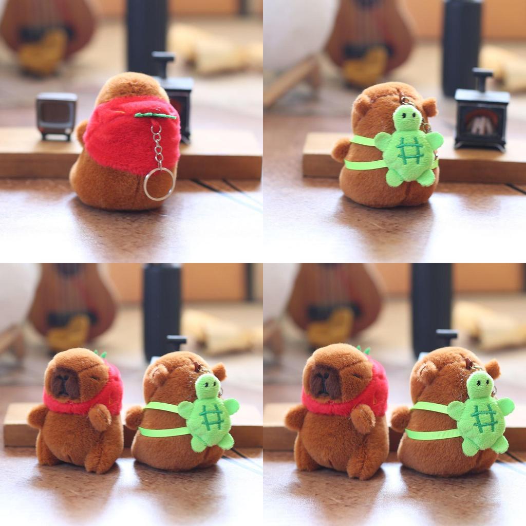 Capybara Plush Toy Keychain With Pp Cotton Fill For Kids Bag Charm Gift