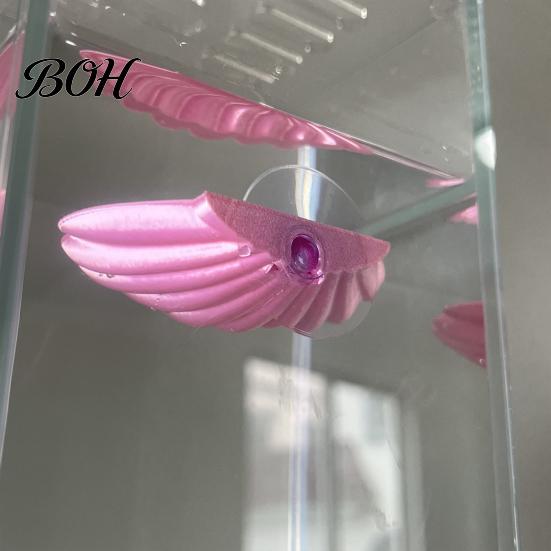Betta Fish Habitat Accessory Hammock Shell, with Suction Cup, Resting Spot Platform, Aquarium for Sleeping Hiding Playing Shell Shape