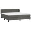3127620 vidaXL Lit à sommier tapissier et matelas Gris foncé 160x200cm Velours