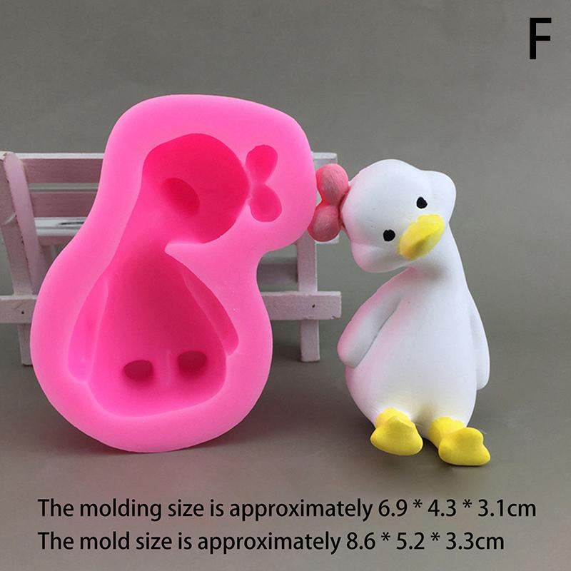 3D Милая мультяшная утка Силиконовая форма DIY Ароматизированная свеча Гипсовая мыльная смоляная форма Ручная выпечка Шоколадный торт Форма