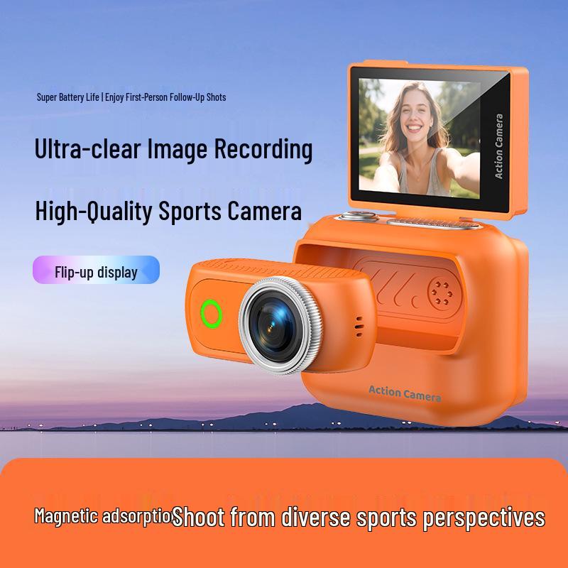 Compact Wifi Outdoor Sports Camera with Magnetic Back Clip for Vlogging