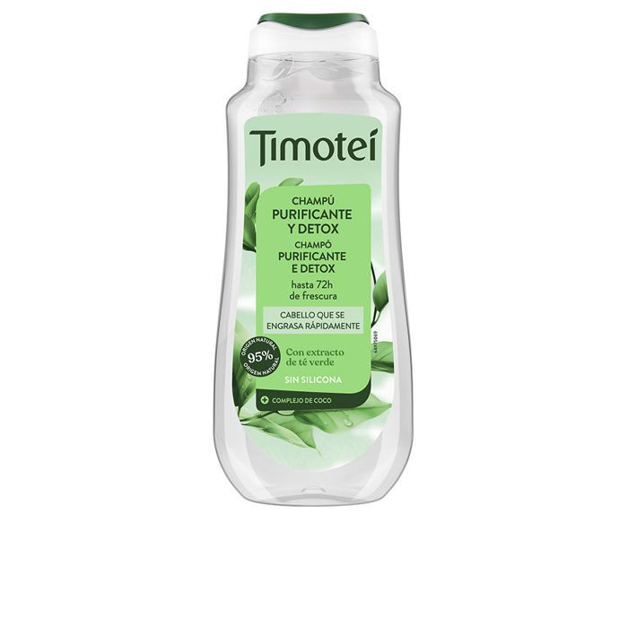 TIMOTEI Shampoing purifiant et détoxifiant à l'extrait de thé vert pour cheveux gras 300 ml