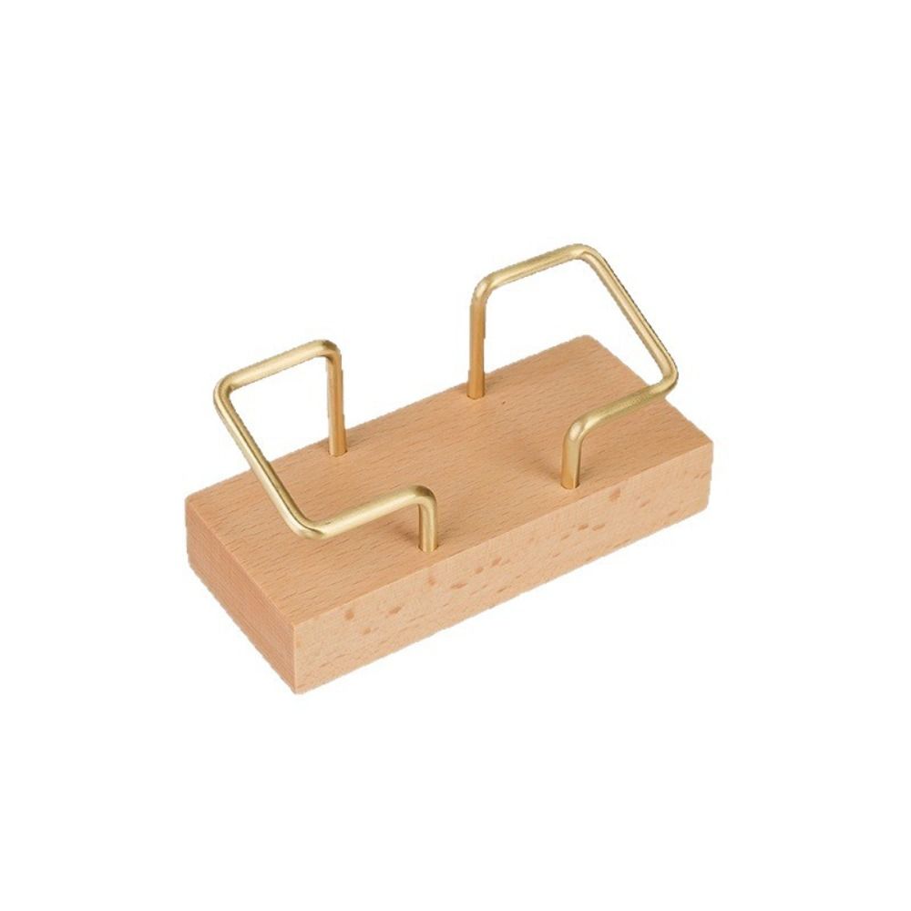 Walnut Wood Wooden Card Holder Tabletop Shelf Cards Display Stand Home Office Supply