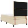 Box Spring Bed with Cushions and Adjustable Headboard Cream 100 x 200 cm Fabric