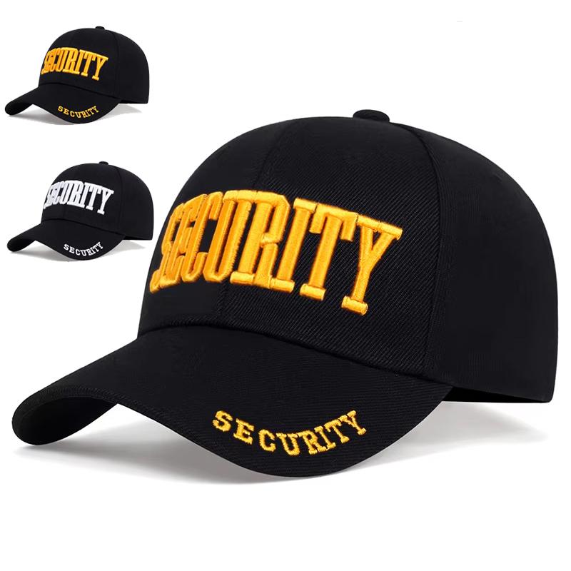 Unisex SECURITY Letter Embroidery Baseball Caps Outdoor Adjustable Spring and Autumn Casual Sunscreen Hat