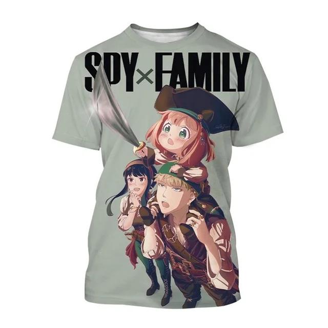 2024 Лето Новая японская аниме-шпионская X3D принтованная мужская футболка большого размера Свободный Удобный дышащий Быстросохнущий Топ 6xl