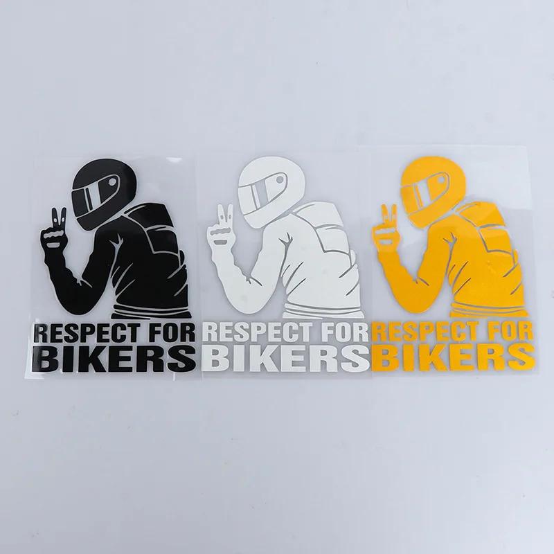 Motorcycle Reflector Sticker Decal Waterproof Helmet Reflective Stickers Motorcycle Car Red Respect for Bikers Vinyl 3D Stickers