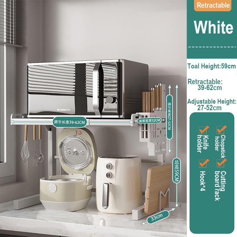 Кухонная выдвижная стойка для хранения микроволновой печи, бытовой органайзер для кухонной столешницы, шкафы для хранения кухонной утвари, регулируемая полка для специй
