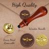 3D Bee Wax Seal Stamp and Wooden Handle Set, Insects Embossed Stamp Sealing Removable 1" Brass Wax Seal Stamp Head for Wedding