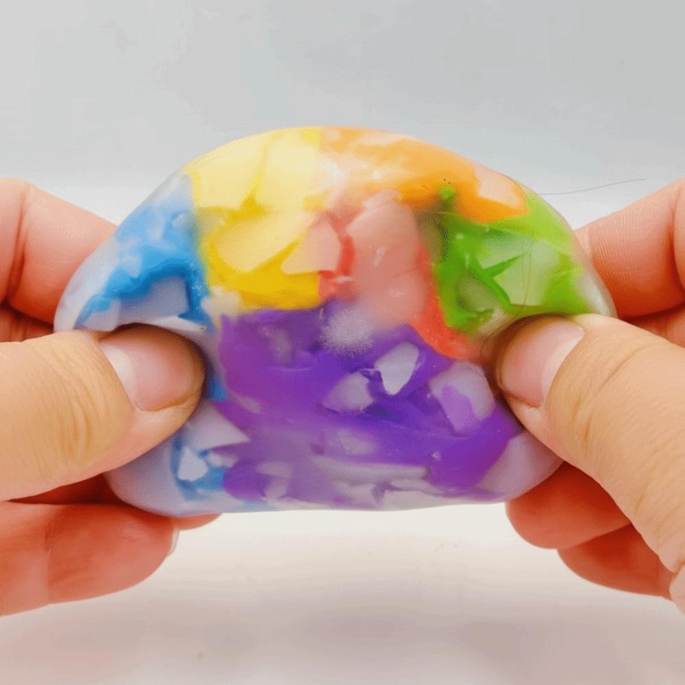 Gradient Colors Rainbow Crispy Balls Soft Decompression Pinch Toy Office Home Relaxation