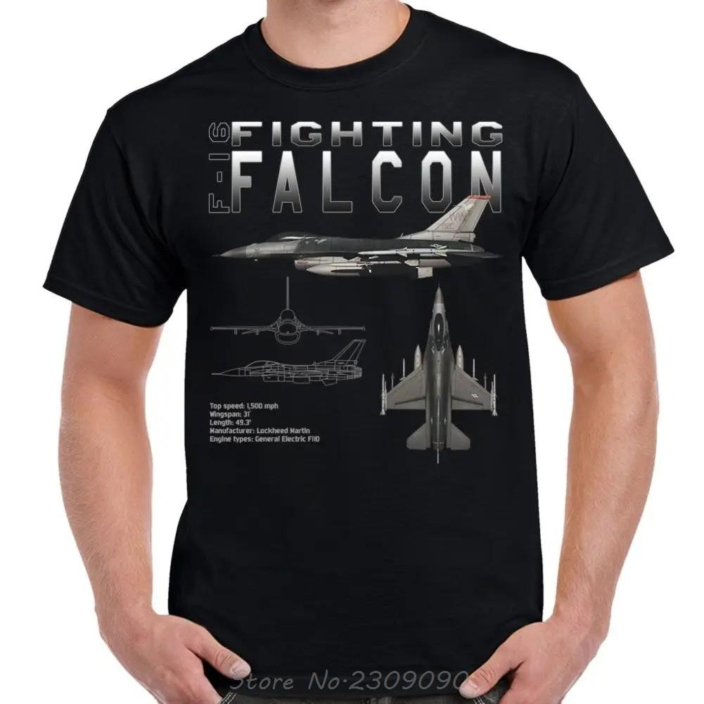 F-16 Fighting Falcon Схематичная Оверсайз Футболка Повседневная Хлопковая Футболка С Круглым Вырезом Летняя Уличная Одежда Унисекс Топы Футболки Мужская Одежда