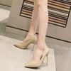 Fashion 2025 New Pumps for Women High Heel Shoes Female Fashion Patent Leather Sexy Pointed Toe Thin Heel Wedding Shoes Plus Size