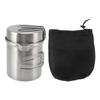 Outdoor Wood Stove Cooking Pot Set Stainless Steel Portable Windproof Pot Set Hiking Camping