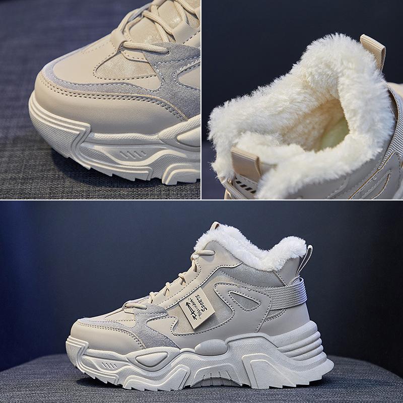 Женская обувь зимняя на толстой подошве бархатная теплая спортивная обувь модная и удобная повседневная обувь