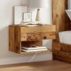 VidaXL Wall-mounted Bedside Table Old Wood, Floating Bedside Cabinet, Hanging Bedside Cabinet, Wall-mounted Bedside Unit, 856820