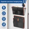2Pcs Over the Door Organizer Bag Self Adhesive Folding Wall Hanging Bag with Mesh Pocket Desk Storage Bag for Bedroom RV Office