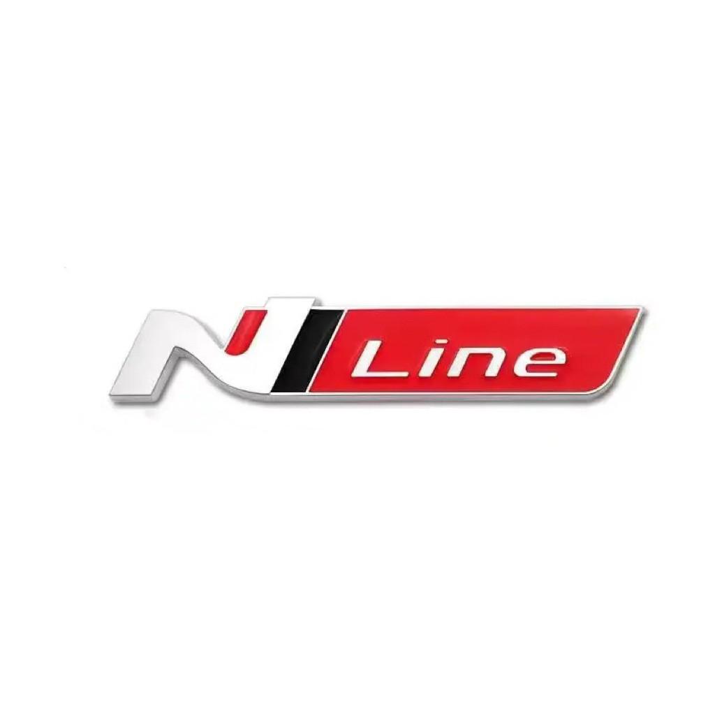 NLINE Car Logo for Hyundai Elantra: Personalized Metal N Logo Rear and Side Stickers.