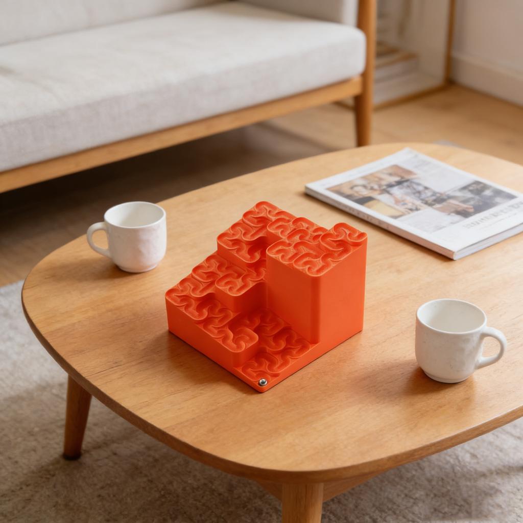 Трек, напечатанный на 3D-принтере, с дизайном кривой Гильберта, настольное украшение