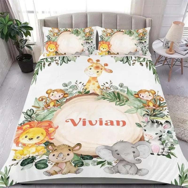 Elephant Soft Duvet Cover Set for Girl Lovely Carton Animals Elephant featuring Buterfly plus Bird Beding Set Warm Comforter Cover Quen Sized