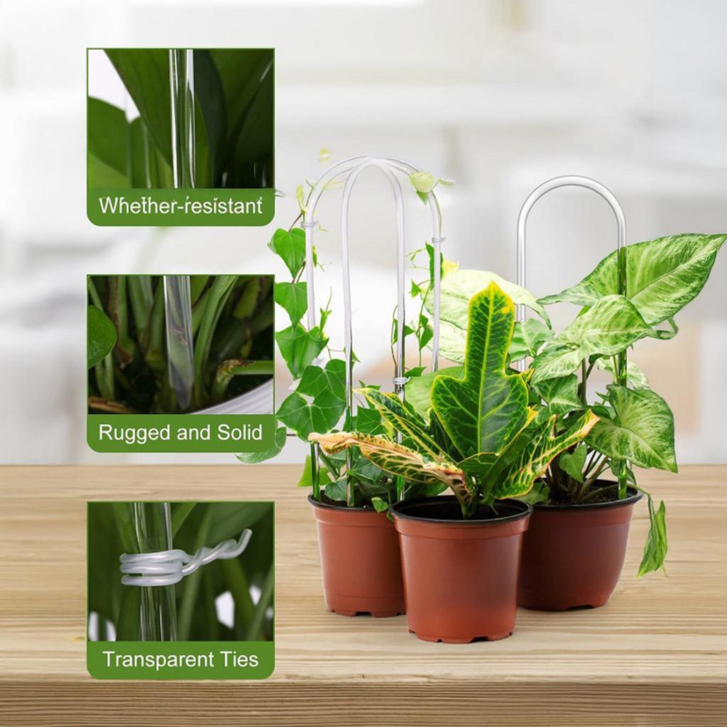 2pcs Garden U-shaped Acrylic Plant Climbing Frame Transparent And Durable Suitable For Indoor Vine And Flower Pot Support