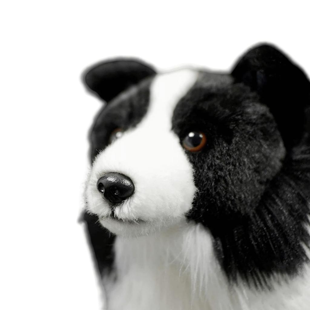 Lilizzhoumax Border Collie Stuffed Realistic Dog Plush Super Soft Plush Toy for Home Decor 11 Medium Animal, Toy, Girls, Kids, (Black & White, Inch),