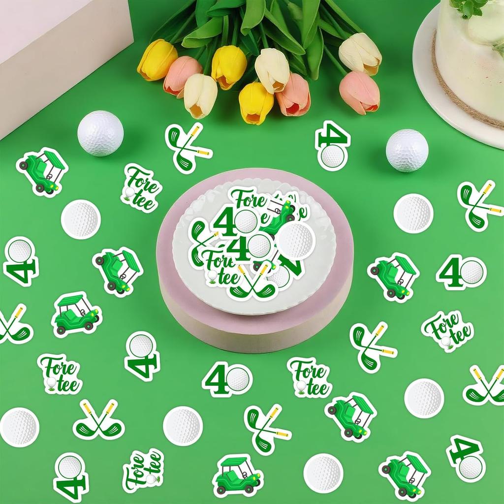 Golf 40th Birthday Decorations, 200Pcs Foretee Golf Birthday Confetti Foretee Golf 40th Birthdays Table Decoration for Men Golfs Sports Themed 40
