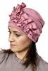 Różowy Turban Malwina Z Bambusa Podwójna Czapka Również Po Chemioterapii