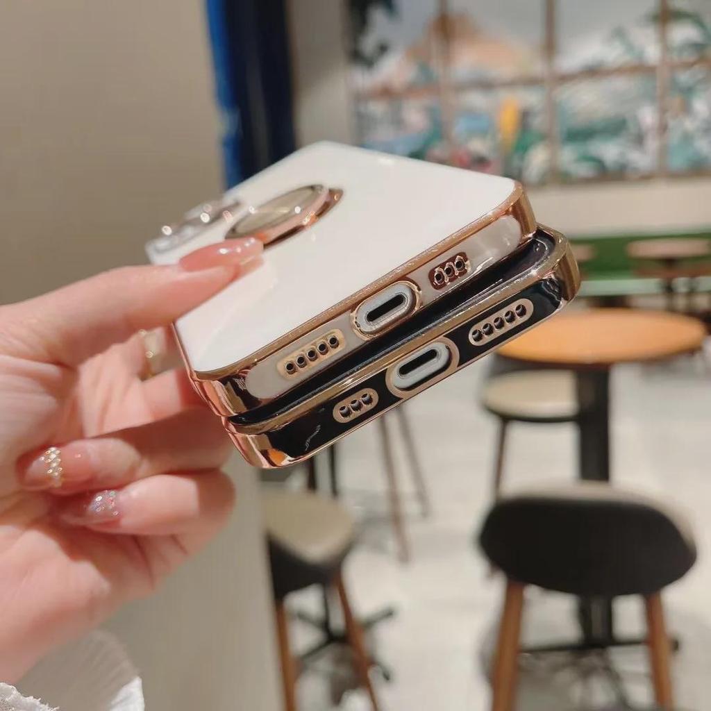 Чехол с магнитным кольцом и гальваническим покрытием для iPhone 11/12/13 Pro/14/15/XR/XS Max