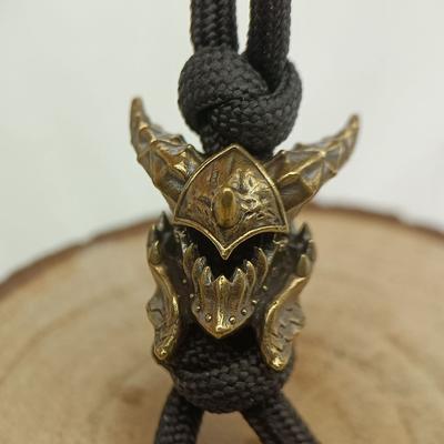Шлем смерти латунный нож бусины EDC на открытом воздухе DIY паракорд аксессуары плетеный шнур брелок кулон ювелирные изделия панк выживание браслеты амулеты