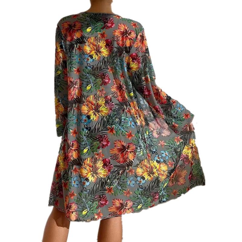 Новый купальник с принтом, блузка, комплект из трех предметов для женского бикини