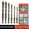 6 Pcs High-Strength Eccentric Twist Drill Bit Set 4/5/6/8/10/12mm Four-Flute Sawtooth Four Edged Serrated Eccentric Drill Bit
