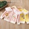 Girls Knitwear Children's Clothing Sweater Cardigan Spring Autumn Solid Color Cute Baby Girls Coat Top