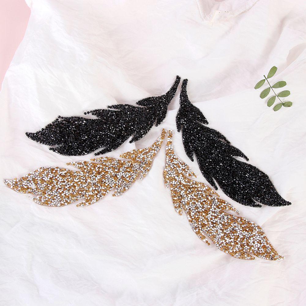 Decoration Thermal Transfer Motifs Sticker Clothing Accessories Leaves Hotfix Rhinestone Patches